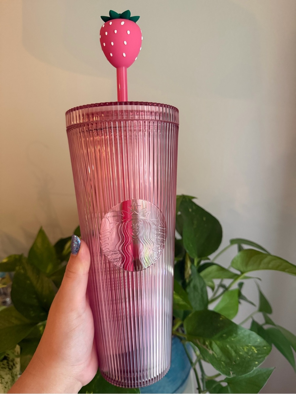 Starbucks Pink Pleated Plastic Cold Cup